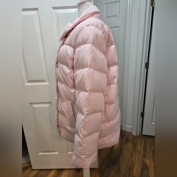 JJill Down-filled quilted pale pink puffer jacket Size Large - Picture 2 of 16